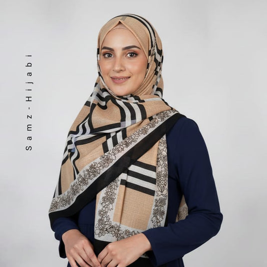 Check_ Grid Morrocon Hijab_ Black