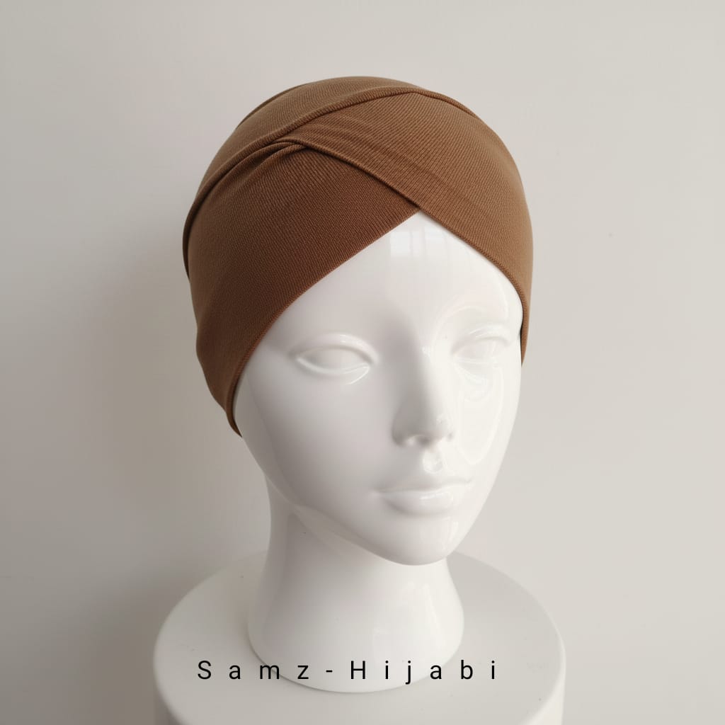Side Cross Cap Camel Brown