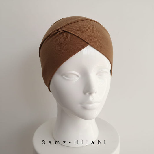 Side Cross Cap Camel Brown