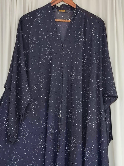 Printed Bottom Flare Abaya Design 1