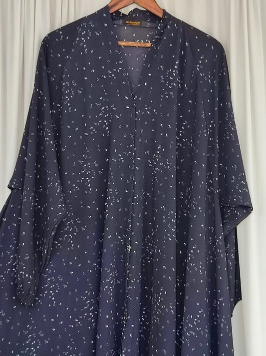 Printed Bottom Flare Abaya Design 1