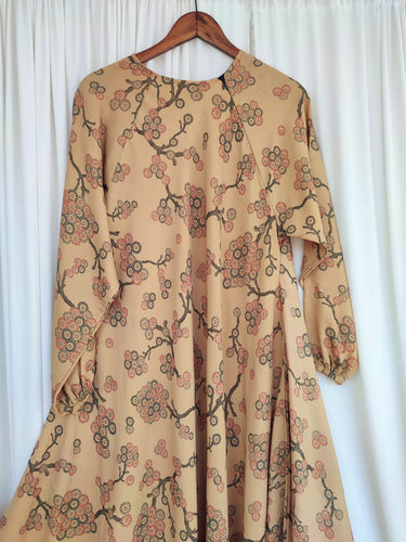 Printed Bottom Flare Abaya Design 9