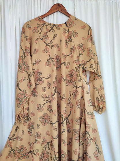 Printed Bottom Flare Abaya Design 9