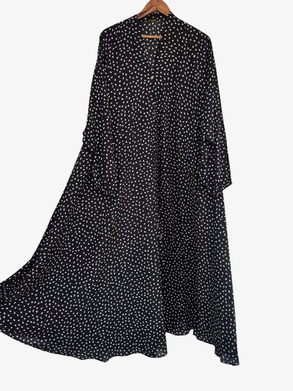 Printed Bottom Flare Abaya Design 5