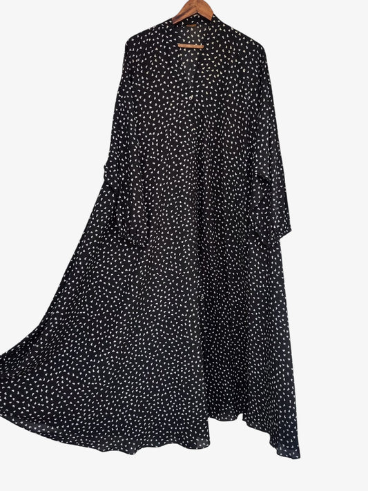 Printed Bottom Flare Abaya Design 5