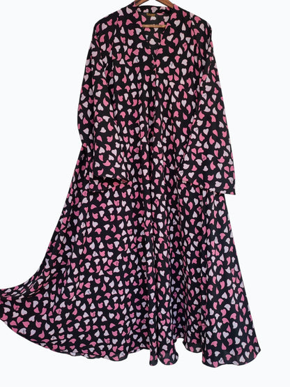 Printed Bottom Flare Abaya Design 6