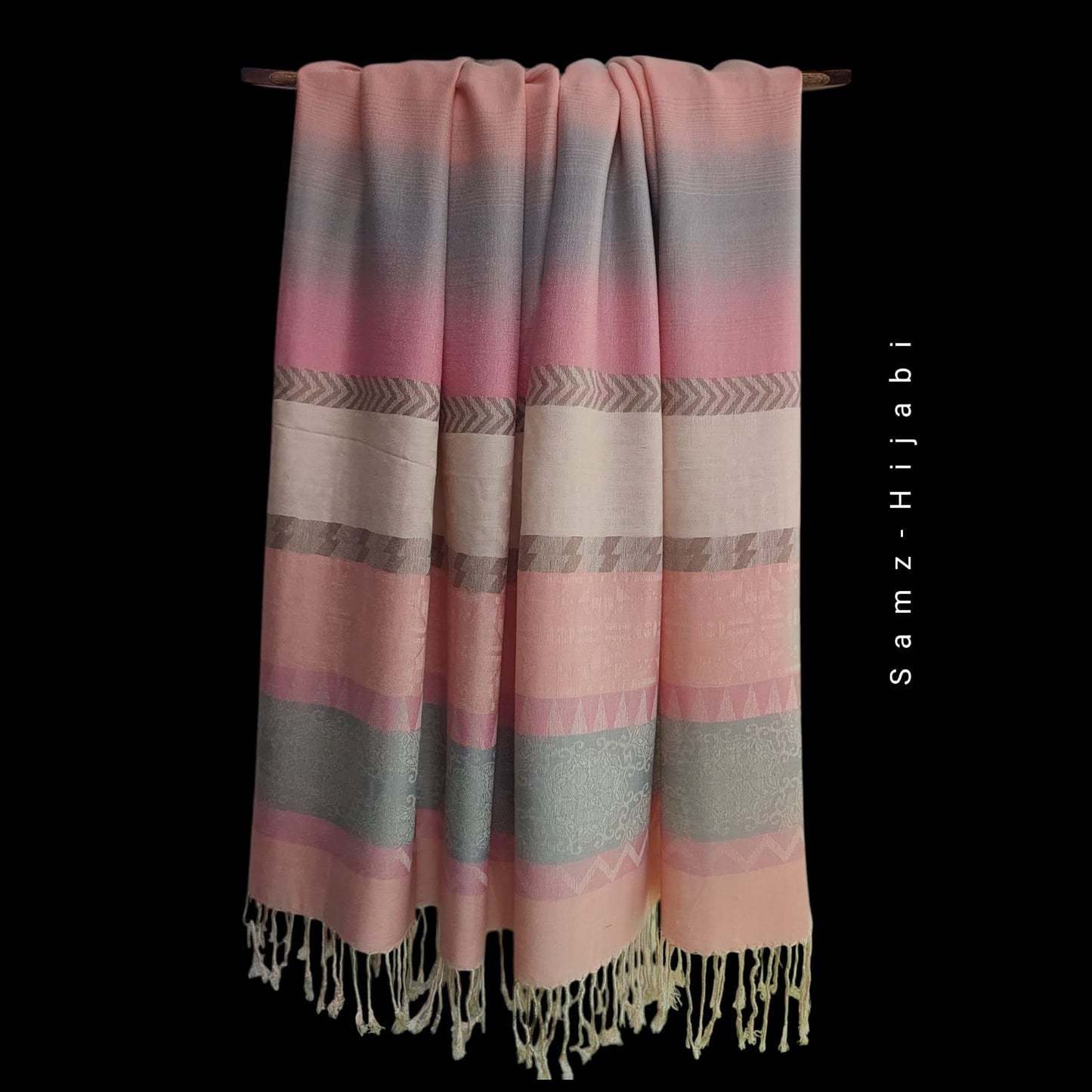 Mishal Pashmina Hijab Salmon Peach