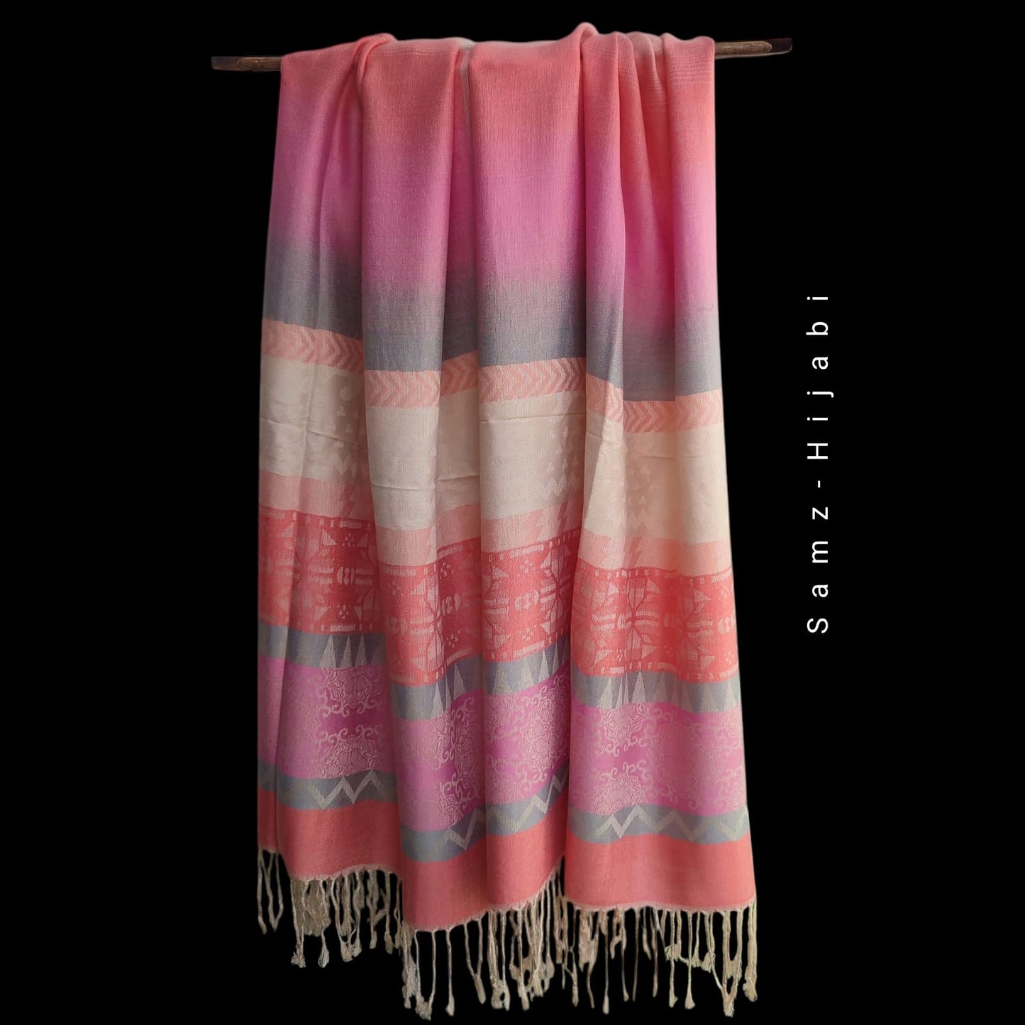 Mishal Pashmina Hijab Peach