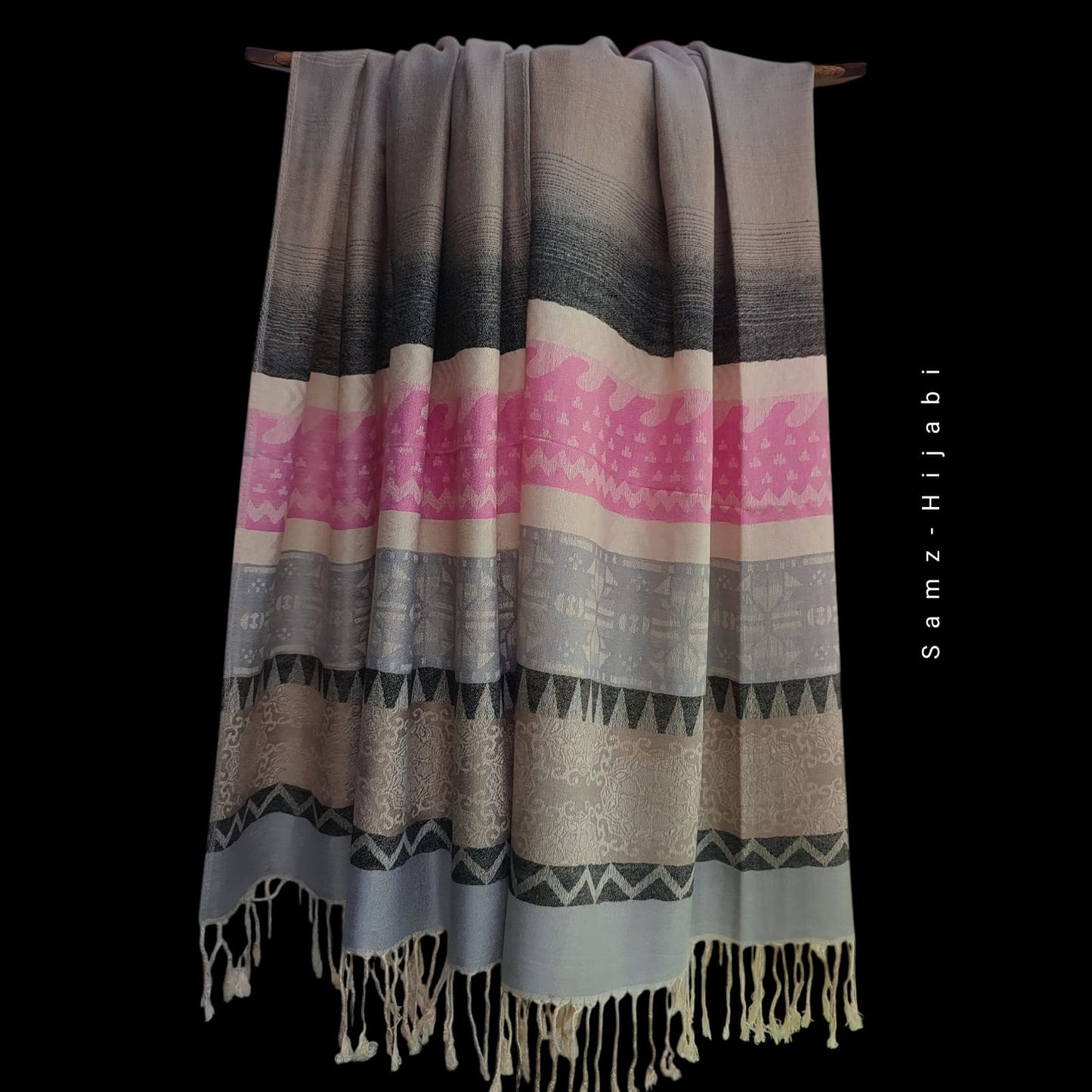 Mishal Pashmina Hijab Grey