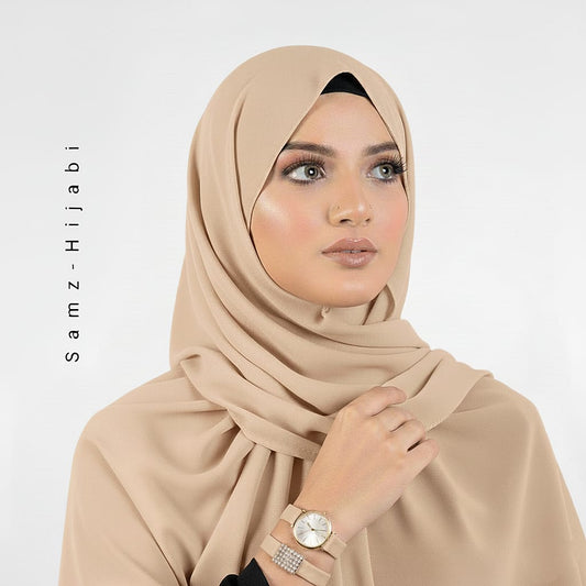 Watch Bracelet And Hijab Set _Butter