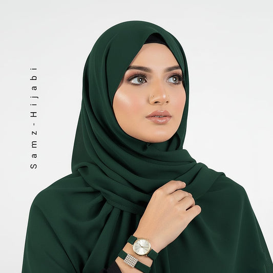 Watch Bracelet And Hijab Set _ Leaf Green