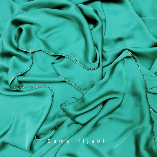 Satin Silk Stone Hijab Soft Mint