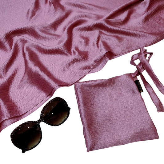 Crinkle Silk Hijab Naqab_Tea Pink