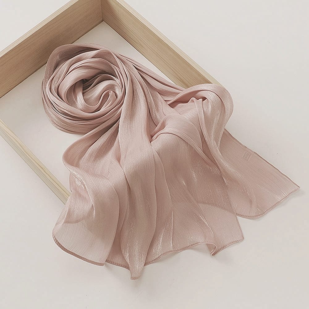 Organza Silk Hijab_Powder Pink