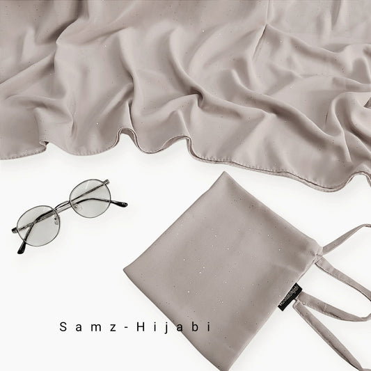 Sparkling Glitter Hijab Naqab ( Nude Biege)