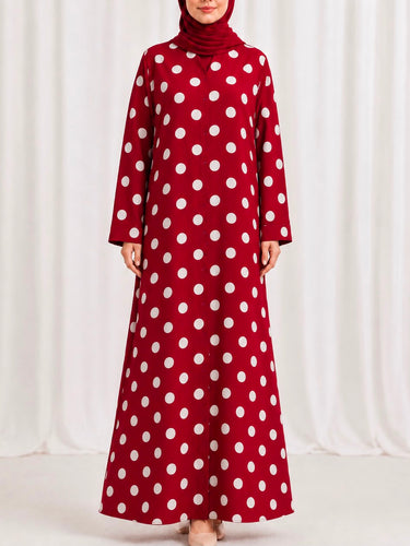 Printed Front Open Straight Abaya (02)
