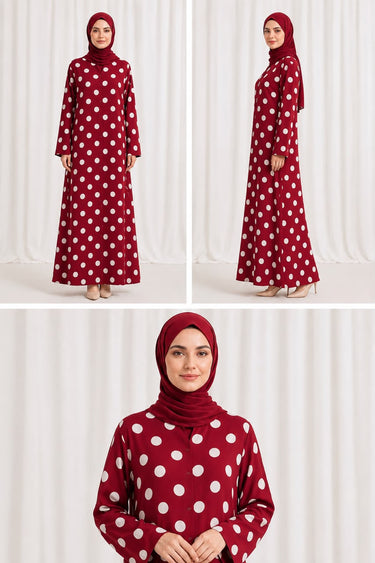 Printed Front Open Straight Abaya (02)