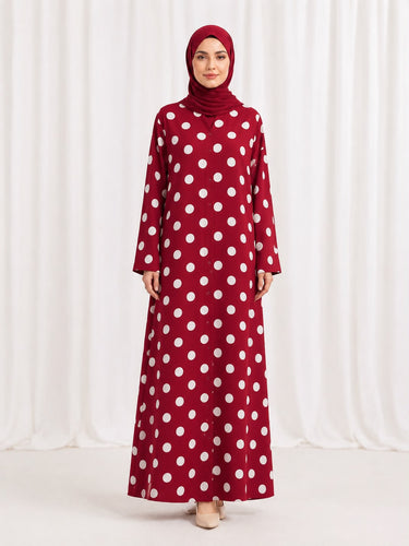 Printed Front Open Straight Abaya (02)