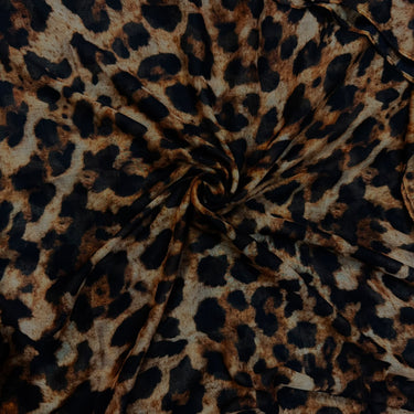 Leopard Modal Lawn Hijab XL Brown