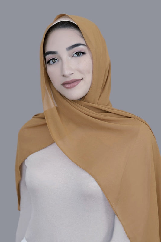 Chiffon Georgette Hijab - Dull Mustard