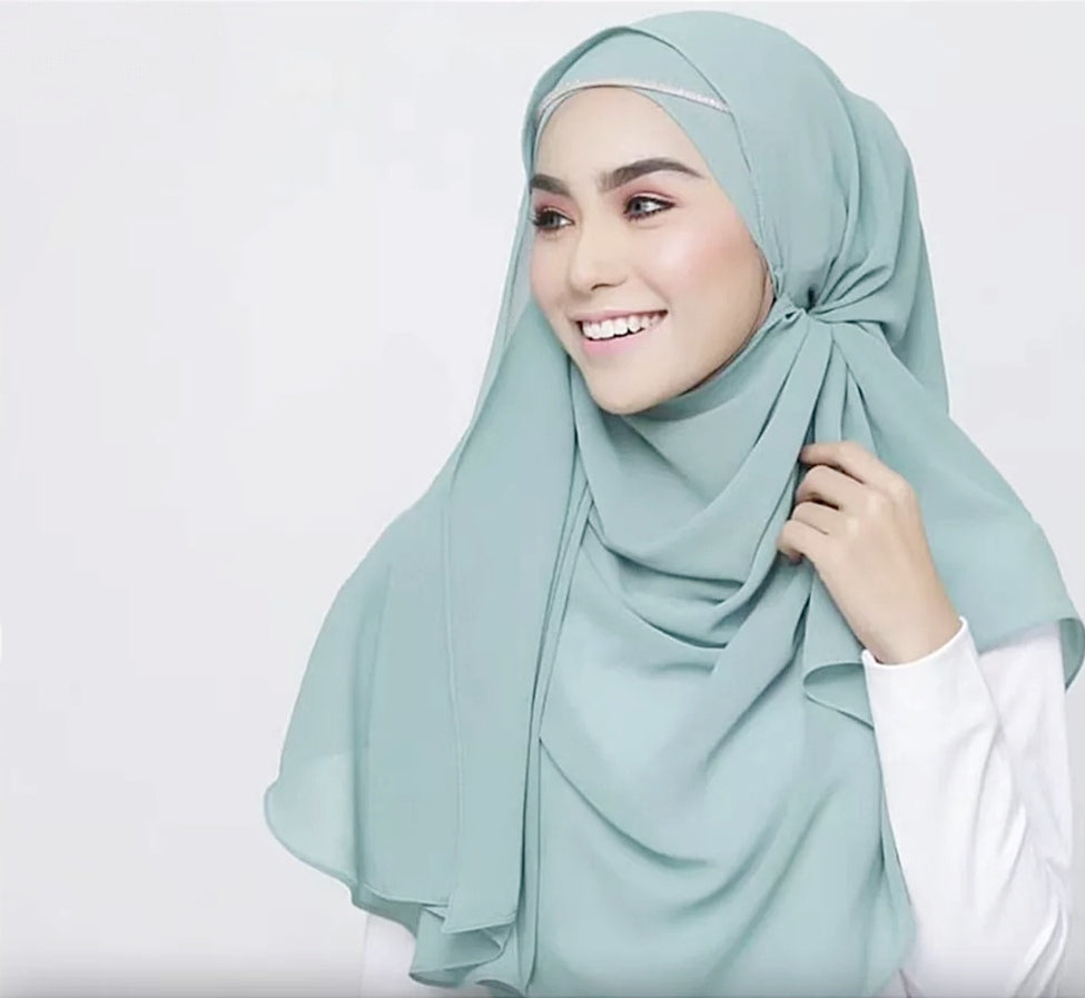 Chiffon Georgette Hijabs - Baby Blue