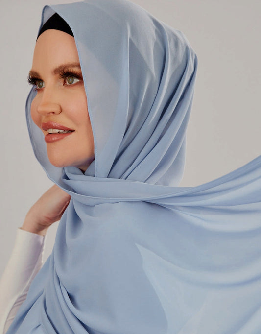 Chiffon Georgette Hijab - Sky Blue