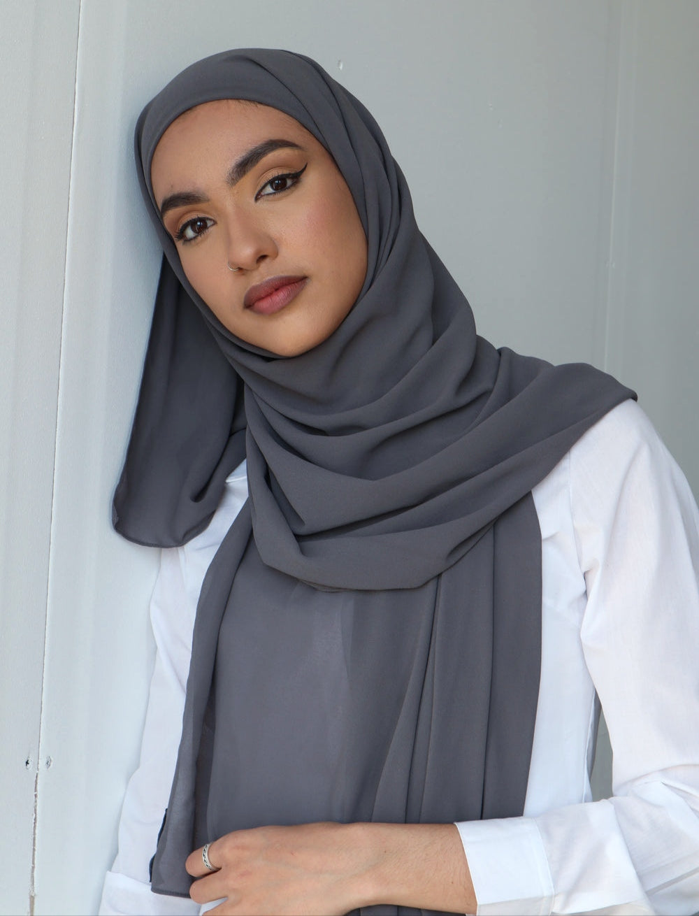 Chiffon Georgette Hijabs - Dark Gray