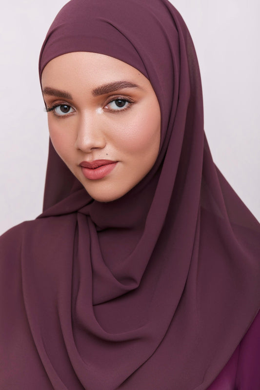 Chiffon Georgette Hijabs - Plum Pink