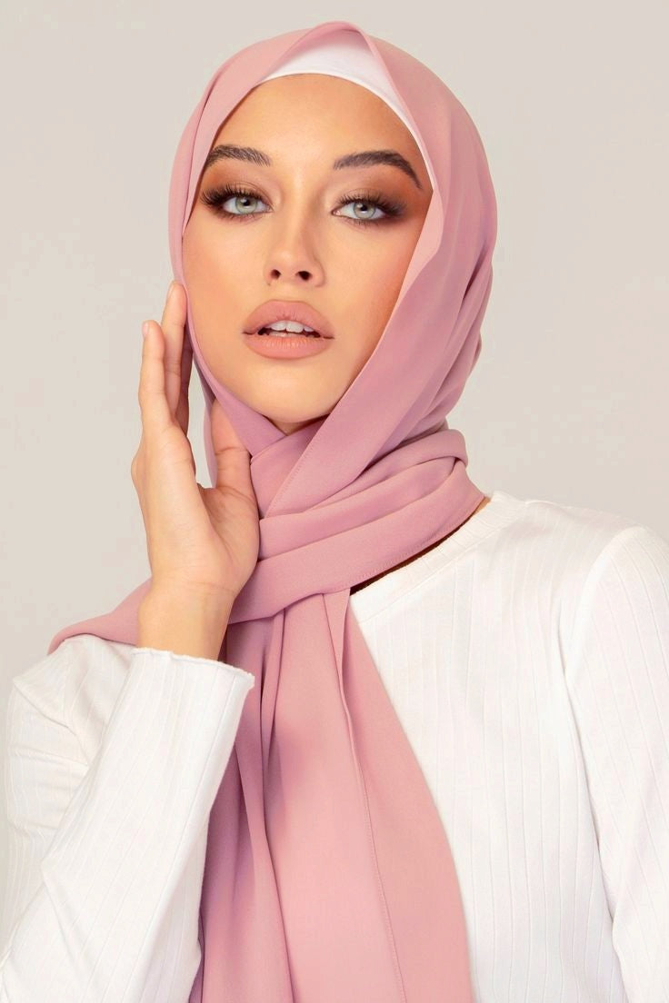 Chiffon Georgette Hijab - Pink Sorbet