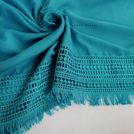 Lace-Edges Hijab Turquoise