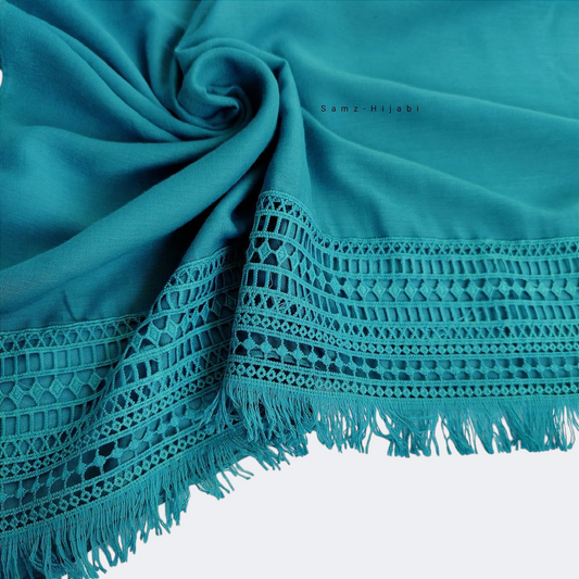 Lace-Edges Hijab Turquoise