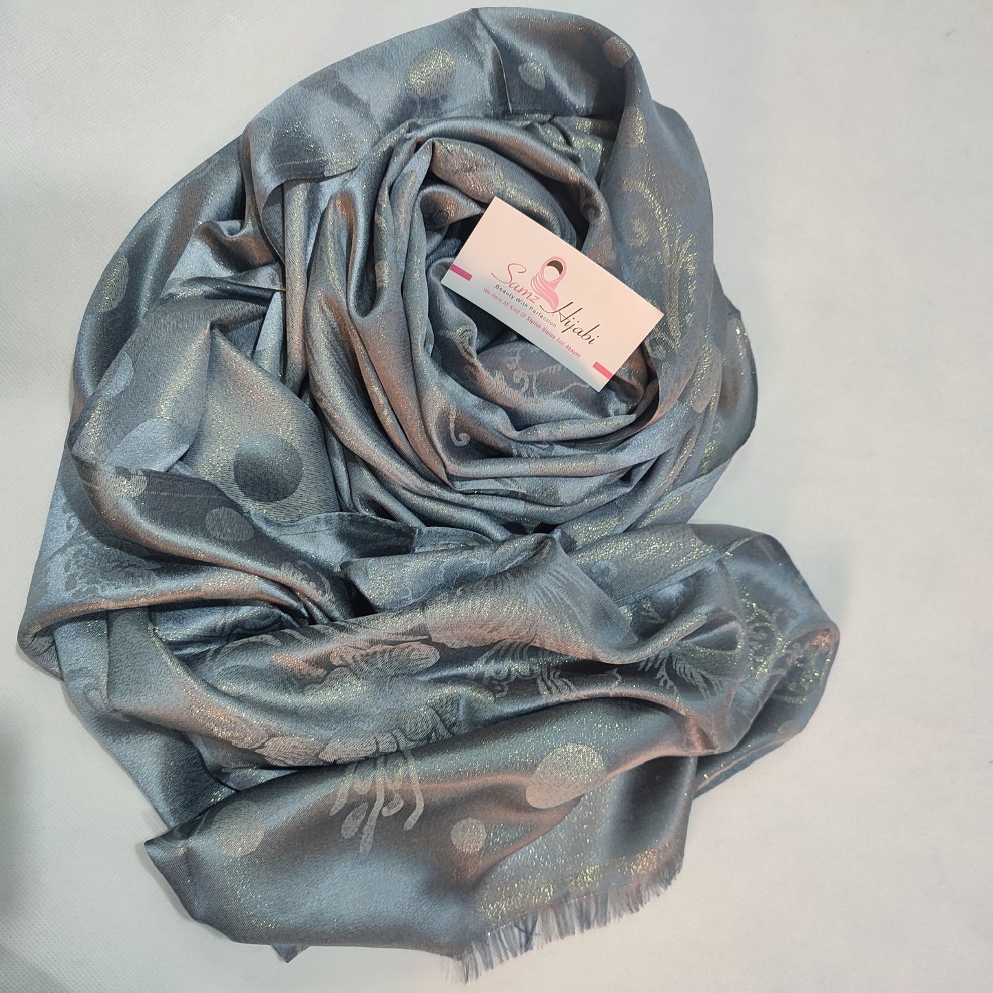 Sparkling Glaze Silk Hijab - silver