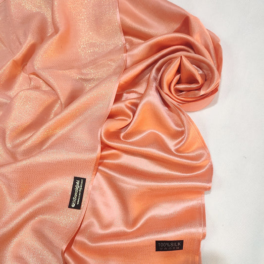 Sparkling Glaze Silk Hijab - peach