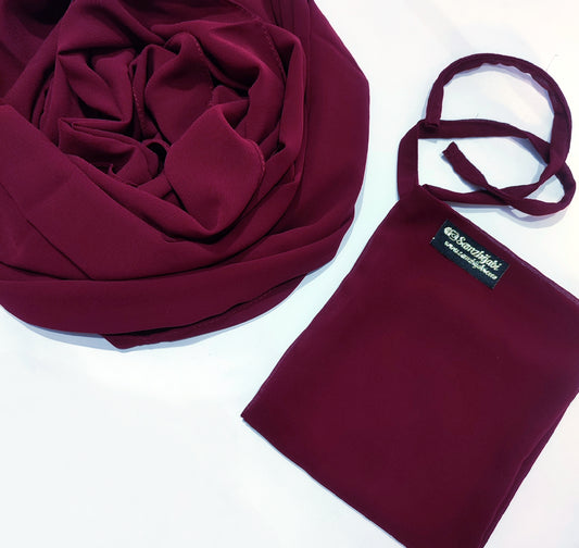 Hijab Naqab Set Cherry Maroon