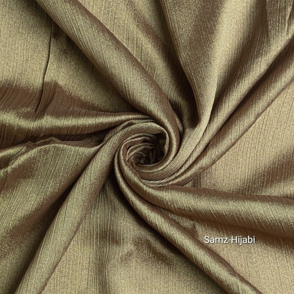 Luminous Crinkle Silk Hijab Antique Gold