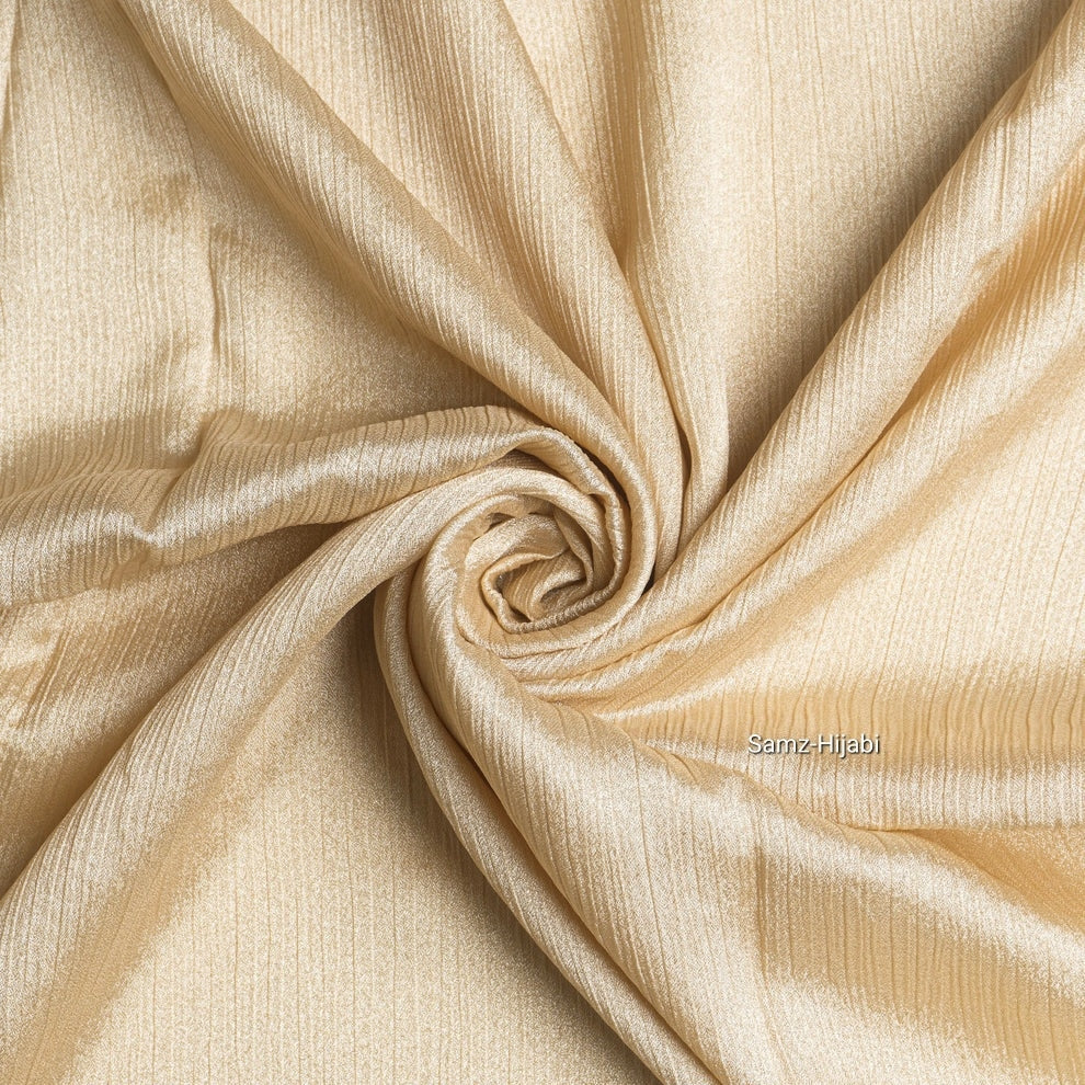 Luminous Crinkle Silk Hijab Light Gold