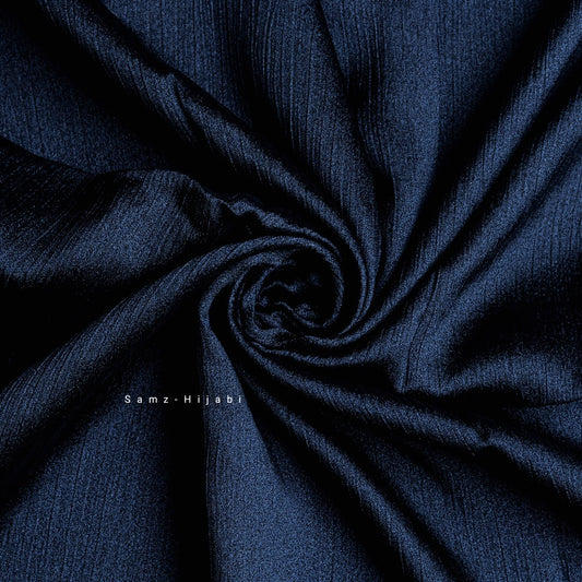 Luminous Crinkle Silk Hijab Navy Blue