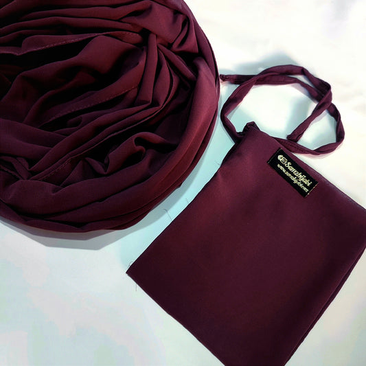 Hijab Naqab Set Burgundy maroon