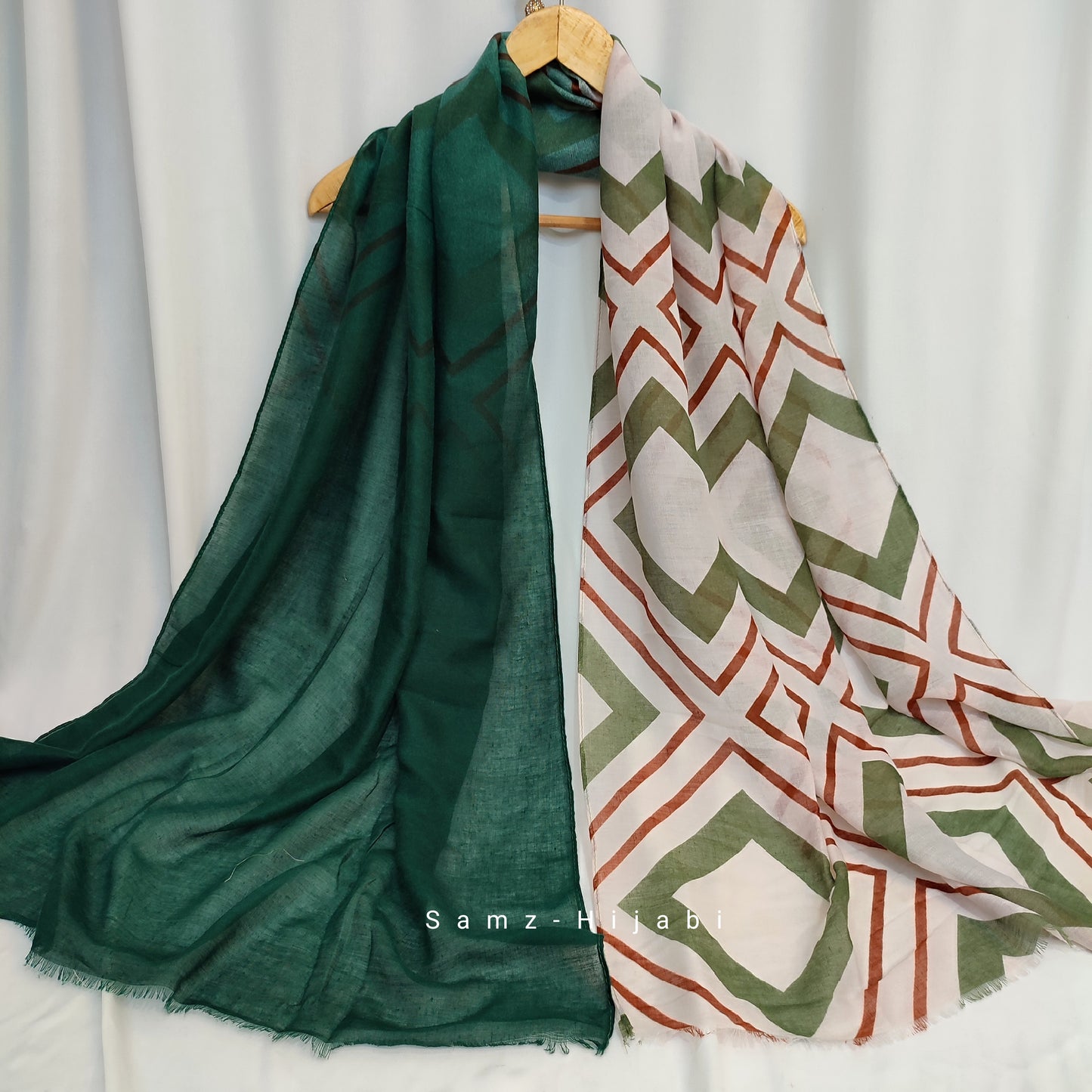 Diamond Art Lawn Hijab- Green