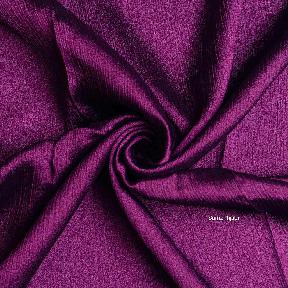 Luminous Crinkle Silk Hijab Magenta