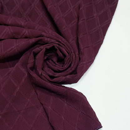 Diamond Cube Georgette Hijab Burgundy