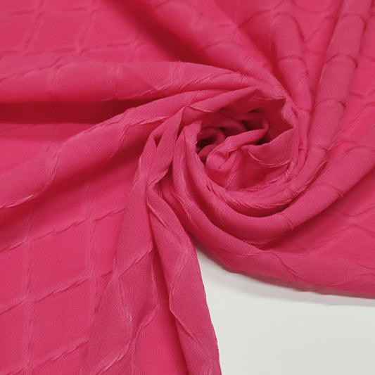 Diamond Cube Georgette Hijab Hot Pink