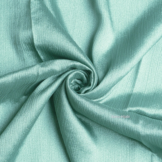 Luminous Crinkle Silk Hijab Aqua