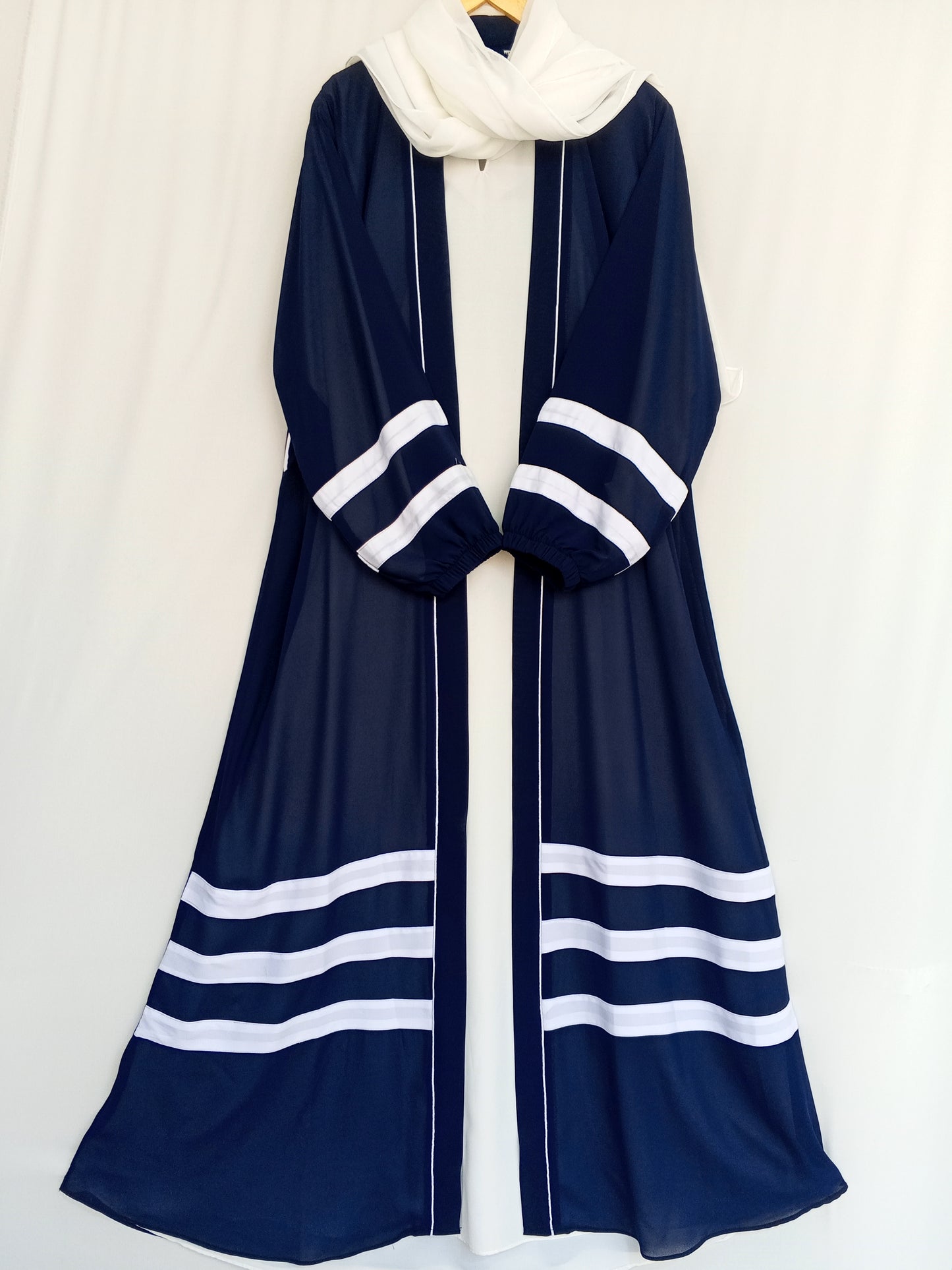 Designer Strap Abaya Blue