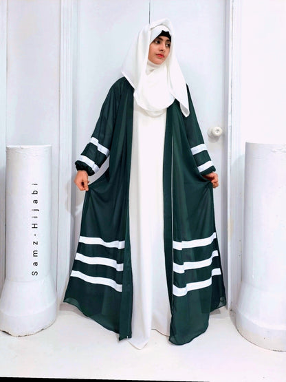 Designer Strap Abaya Emerald Green