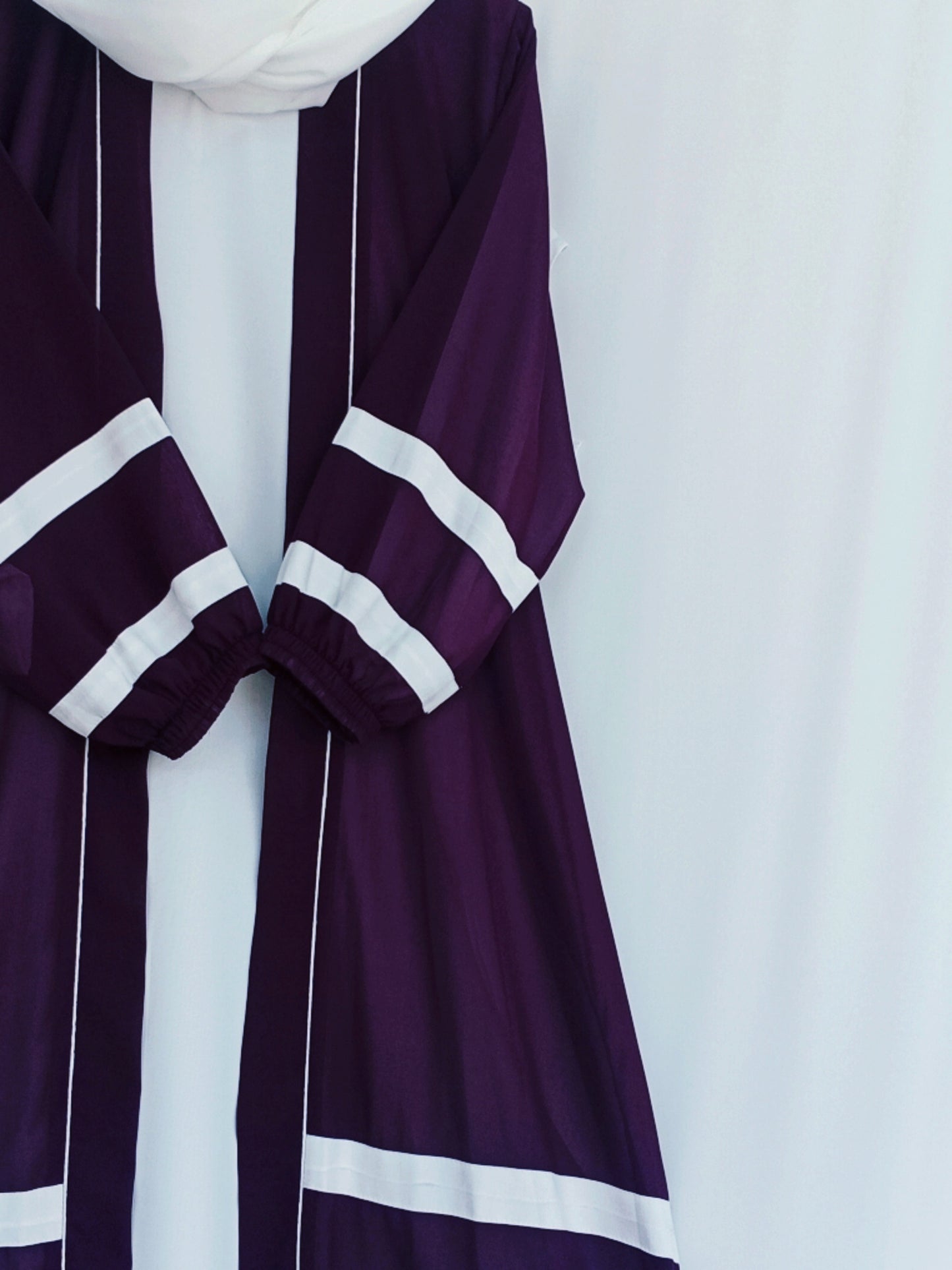 Designer Strap Abaya  plum purple