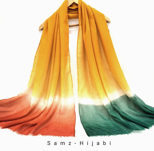 Tie Die Viscose Lawn Hijab-Mustard