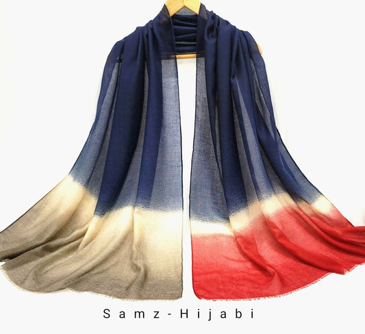 Tie Die Viscose Lawn Hijab- Navy Blue