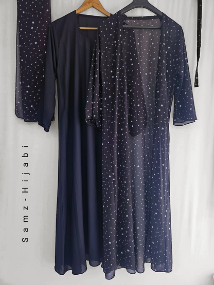 Bloom Separate Upper Abaya _Polka Dots