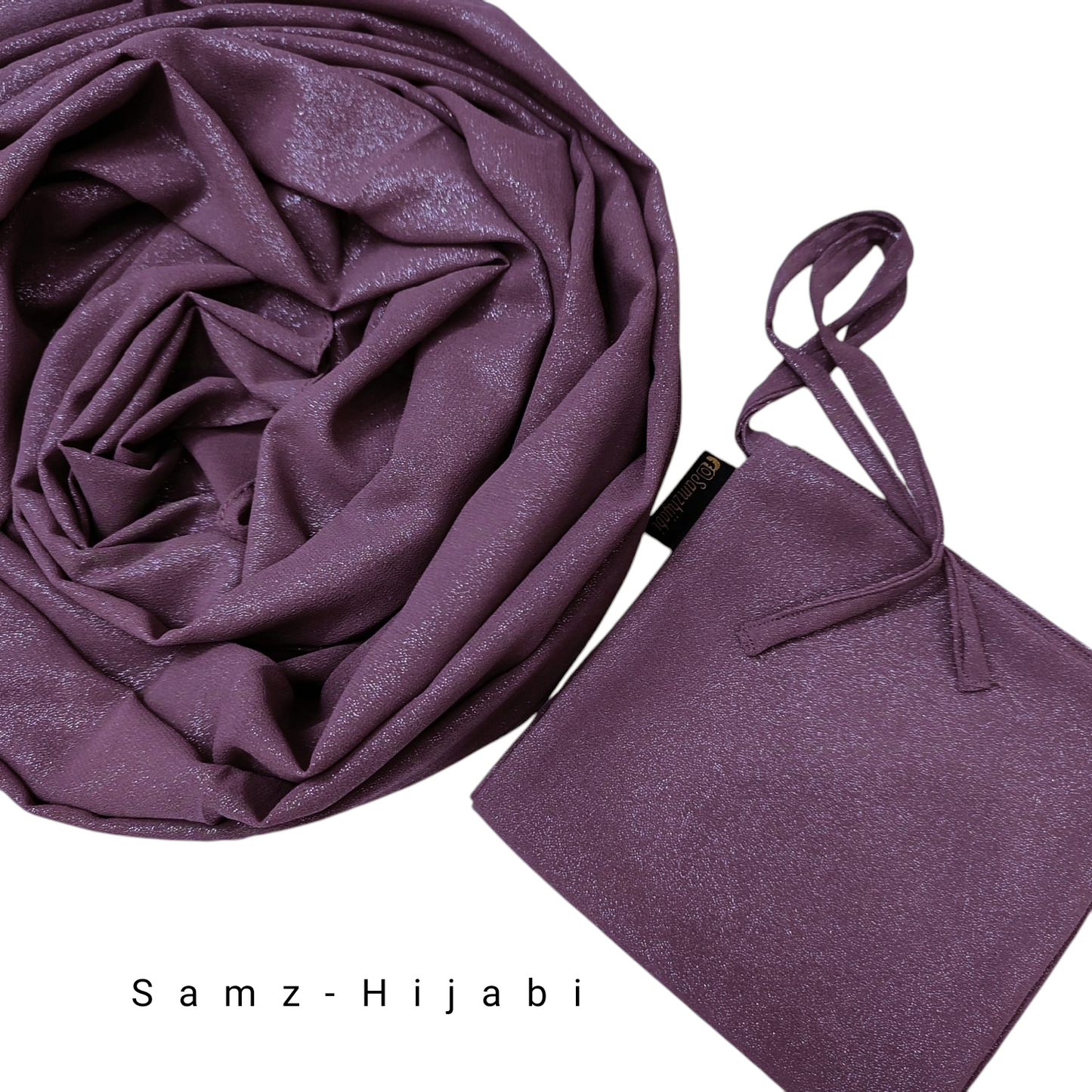 Moonlight Shimmer Hijab Naqab Set- purple